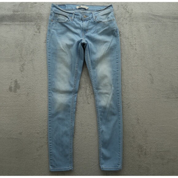 Levi's 524 Jeans Junior's Size 7 Blue Low-Rise Skinny Denim 31" Inseam Stretch - Picture 1 of 16